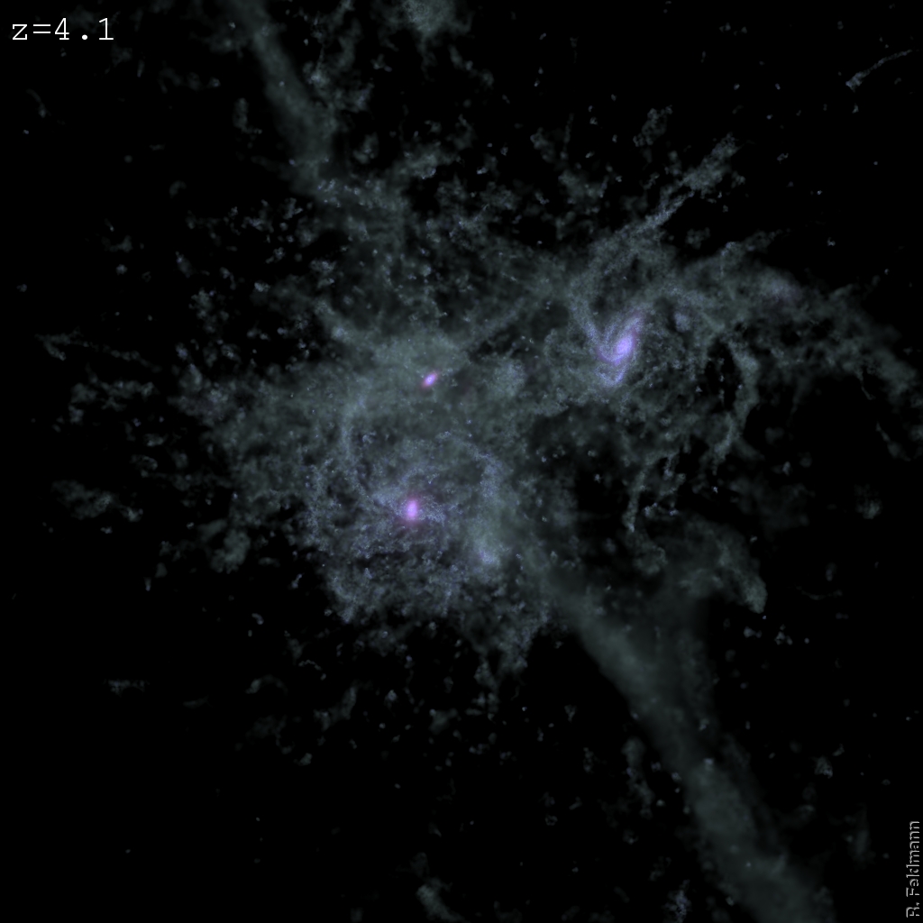 Zoom-in on the central galaxy in the Argo simulation