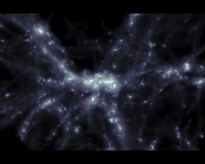 The evolution of galaxies in cosmological simulations - movie shown at the ETH Zurich Exhibition in the International Year of Astronomy 2009