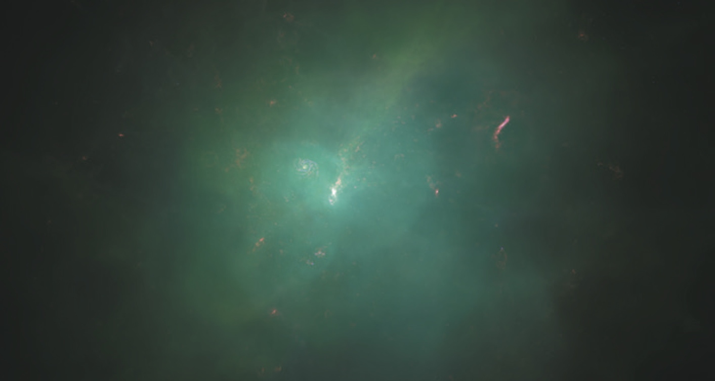 Submillimeter bright galaxy and its environment at redshift 2
